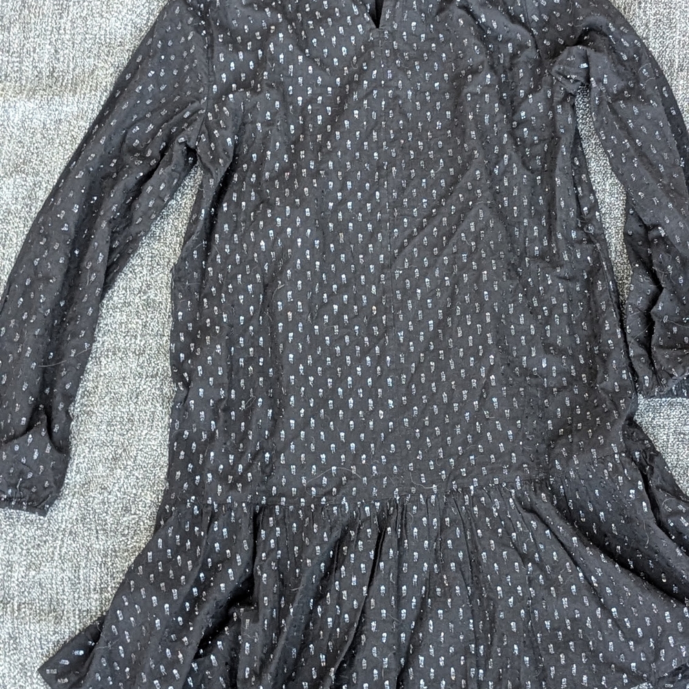 Black Long Sleeve Dress with White Dots